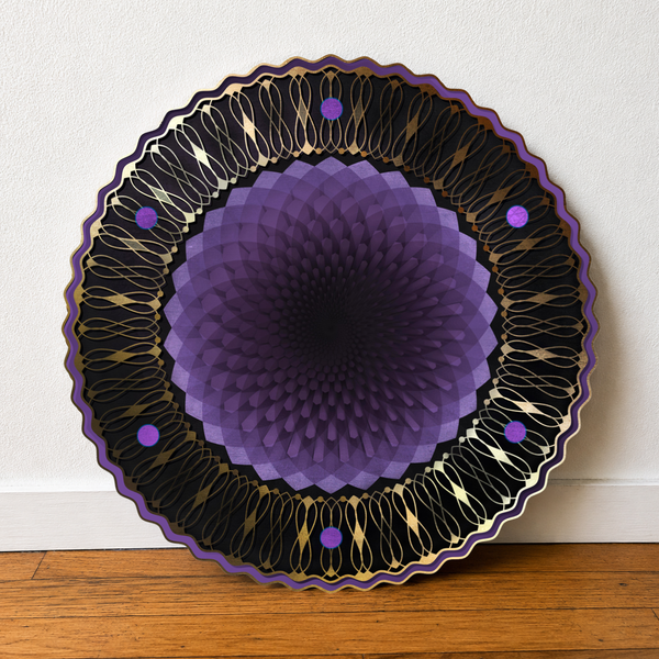 Violet Fibonacci Pool Aluminum Diecut Print by Peter Westermann