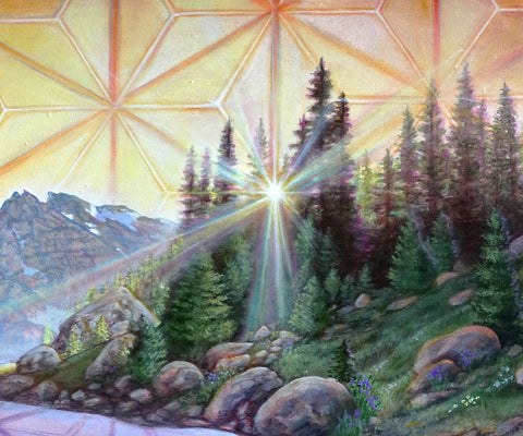 Afterglow Stretched Canvas by Morgan Mandala