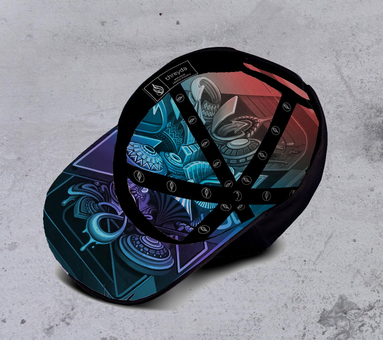 Cipher Curved Snapback Hat by Apex Collective