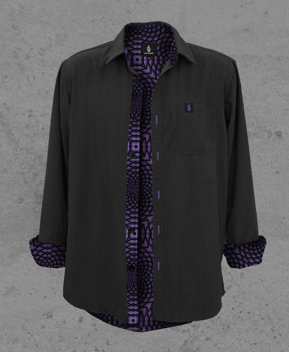 Portal Button Lined Down Shirt by Threyda