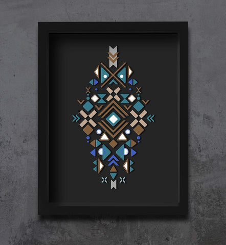 Totem 1 of 1 Framed Embossed Matte Print by Threyda