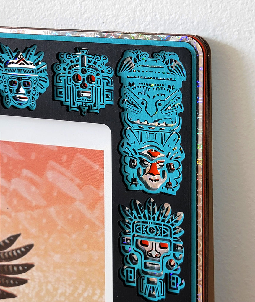 Dharma Dragon Holographic Print with Totem Lasercut Frame by Android Jones