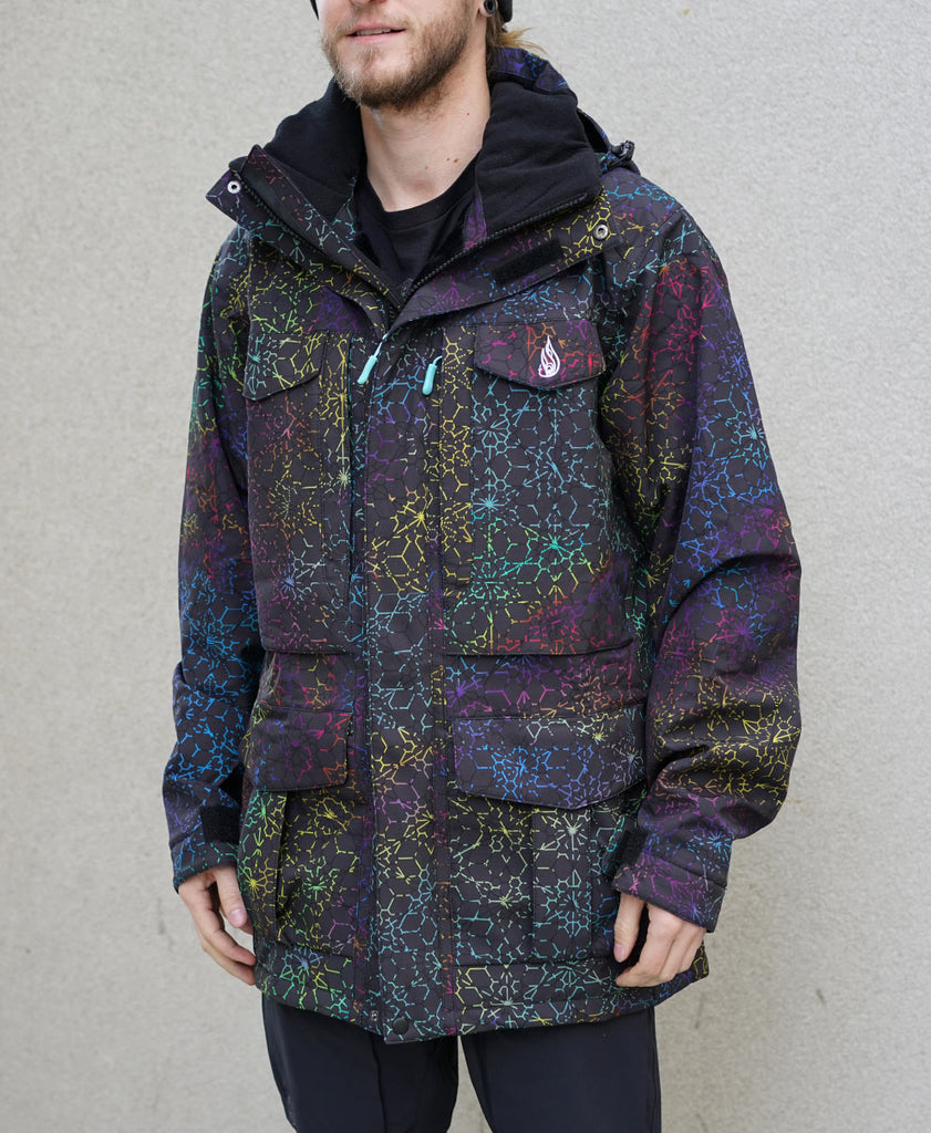 Black Rainbow Onyx Sherpa Jacket by Threyda