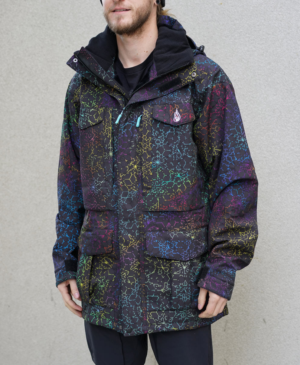 Black Rainbow Onyx Sherpa Jacket by Threyda