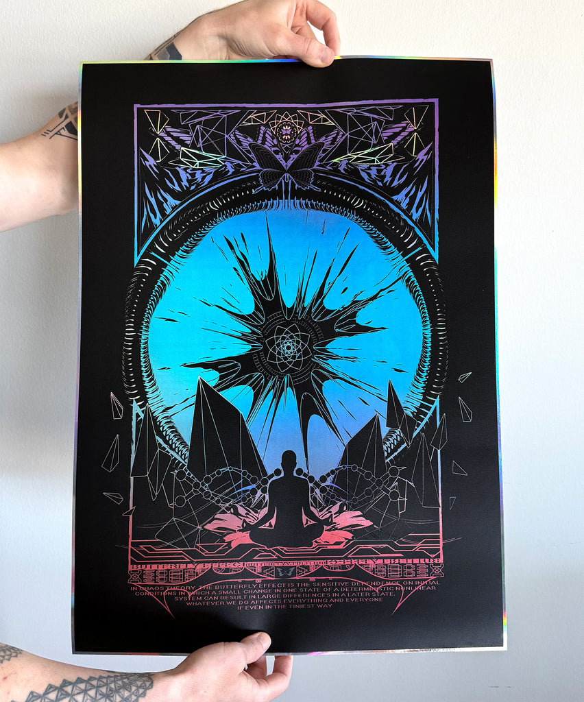 Butterfly Effect Embossed Holo Print by Justin Totemical