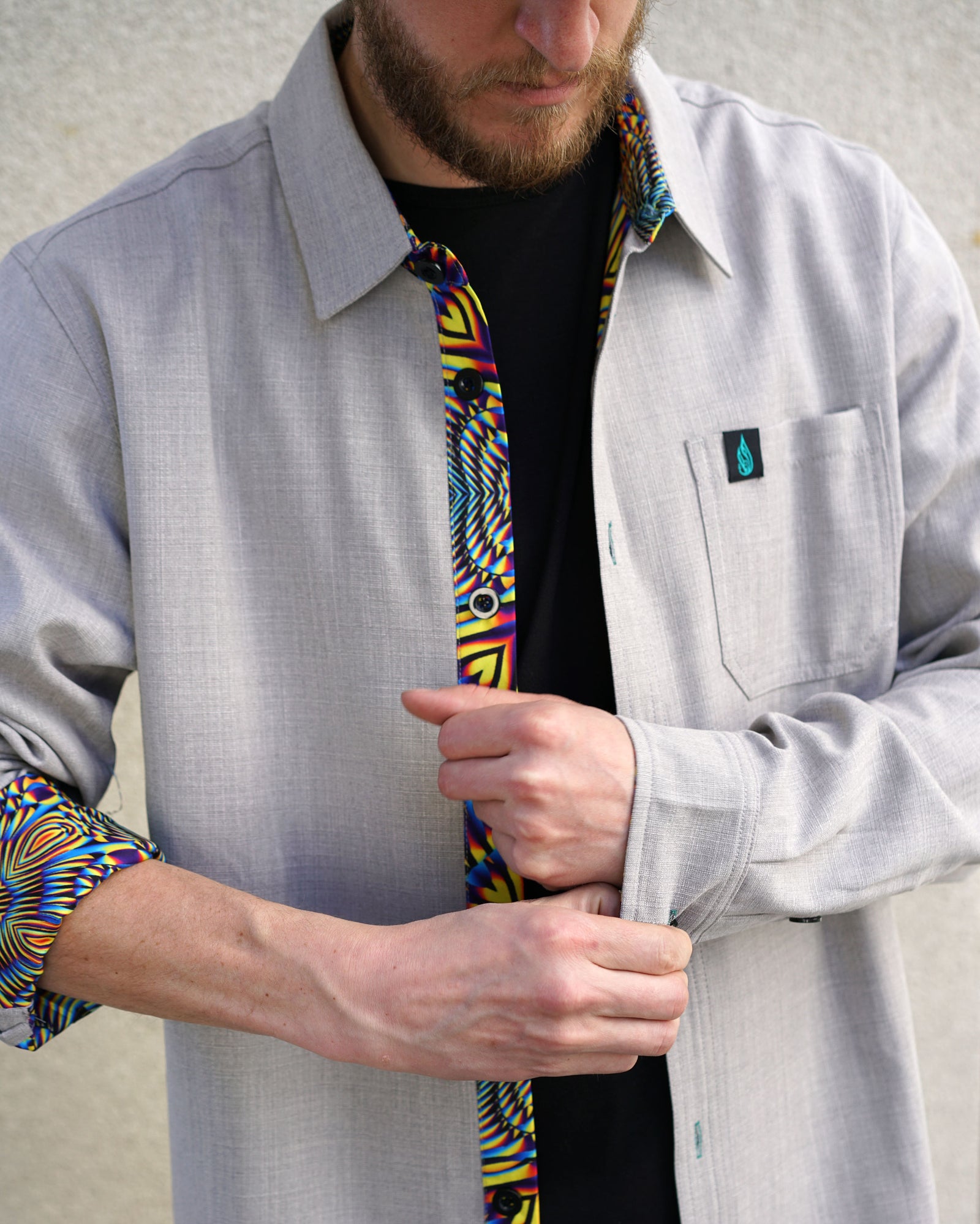 Horizon Lined Button Down Shirt by Threyda
