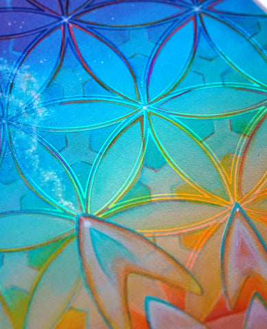 Dust To Dawn XL Embossed Holo Print by Morgan Mandala