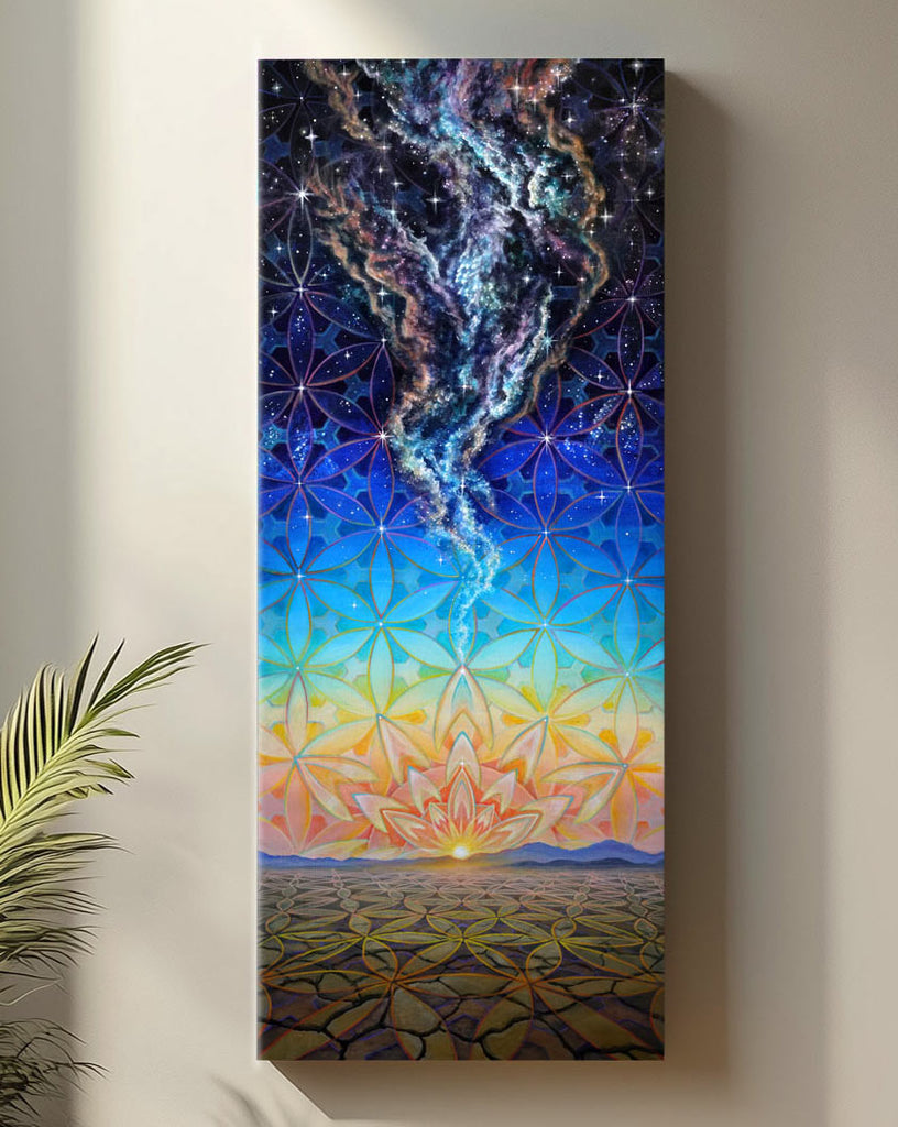 Dust to Dawn Stretched Canvas by Morgan Mandala