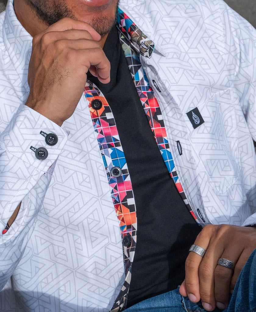 String Theory Lined Button Down Shirt by Threyda - Presale Ships March