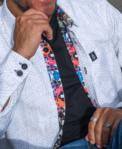 String Theory Lined Button Down Shirt by Threyda - Presale Ships March