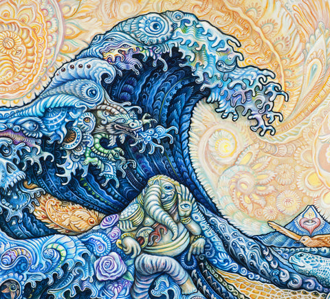 The Great Wave Stretched Canvas by Randal Roberts