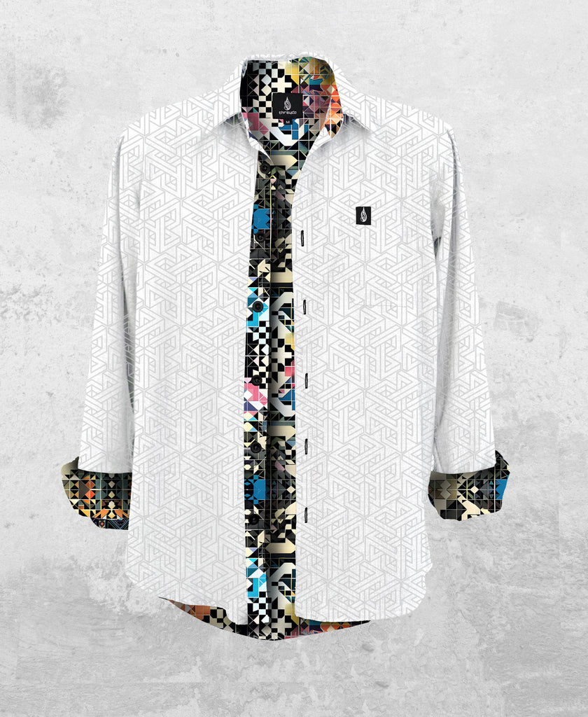 String Theory Lined Button Down Shirt by Threyda - Presale Ships March