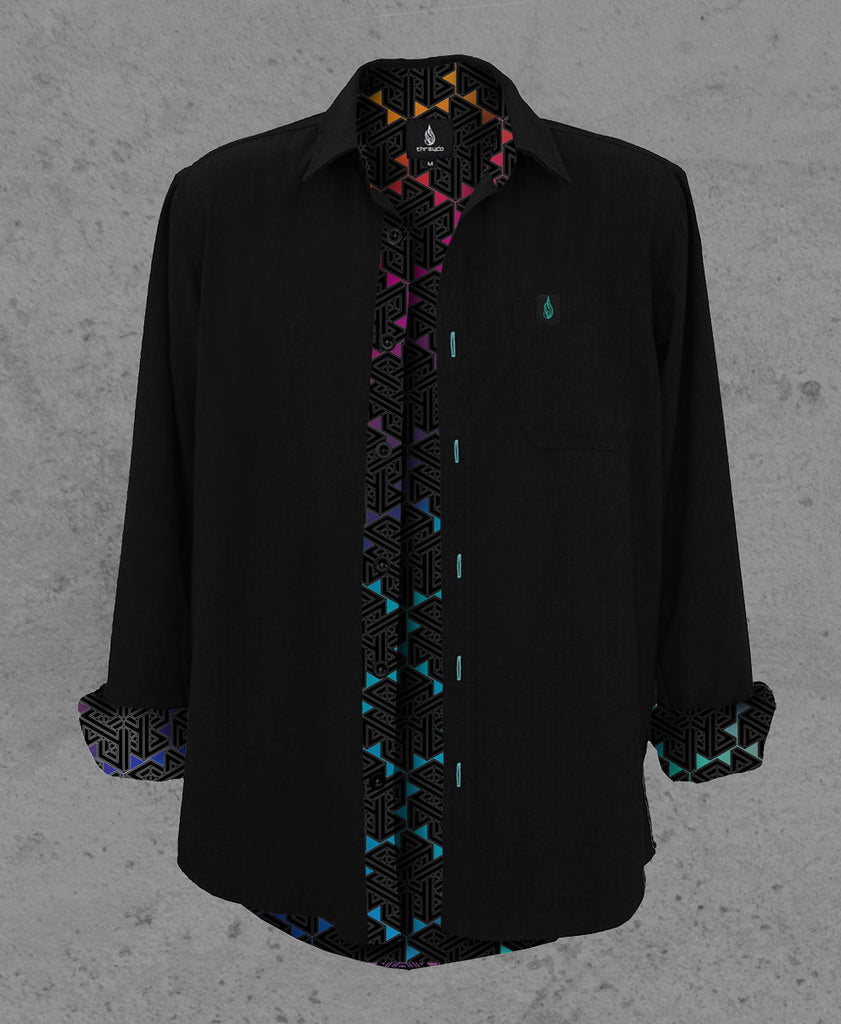 Escher Lined Button Down Shirt by Threyda