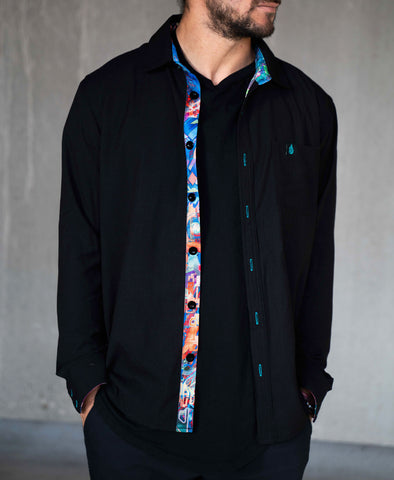 Elysia Lined Button Down Shirt by Android Jones