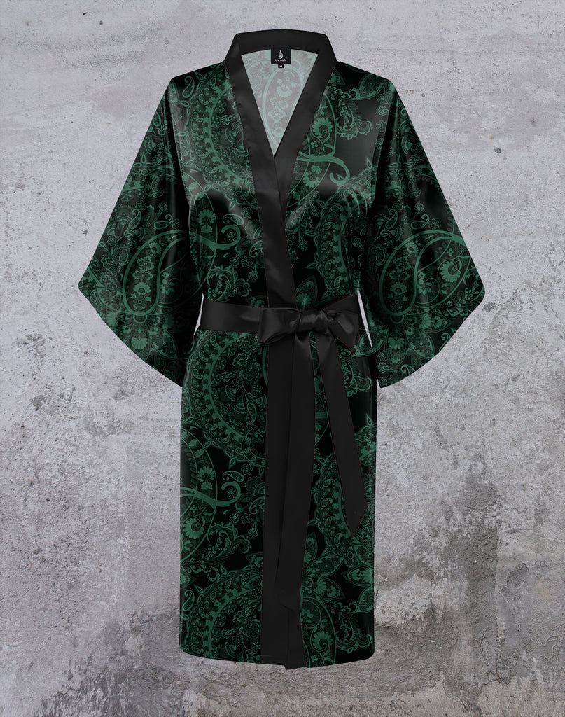 Green Paisley Kimono by Threyda
