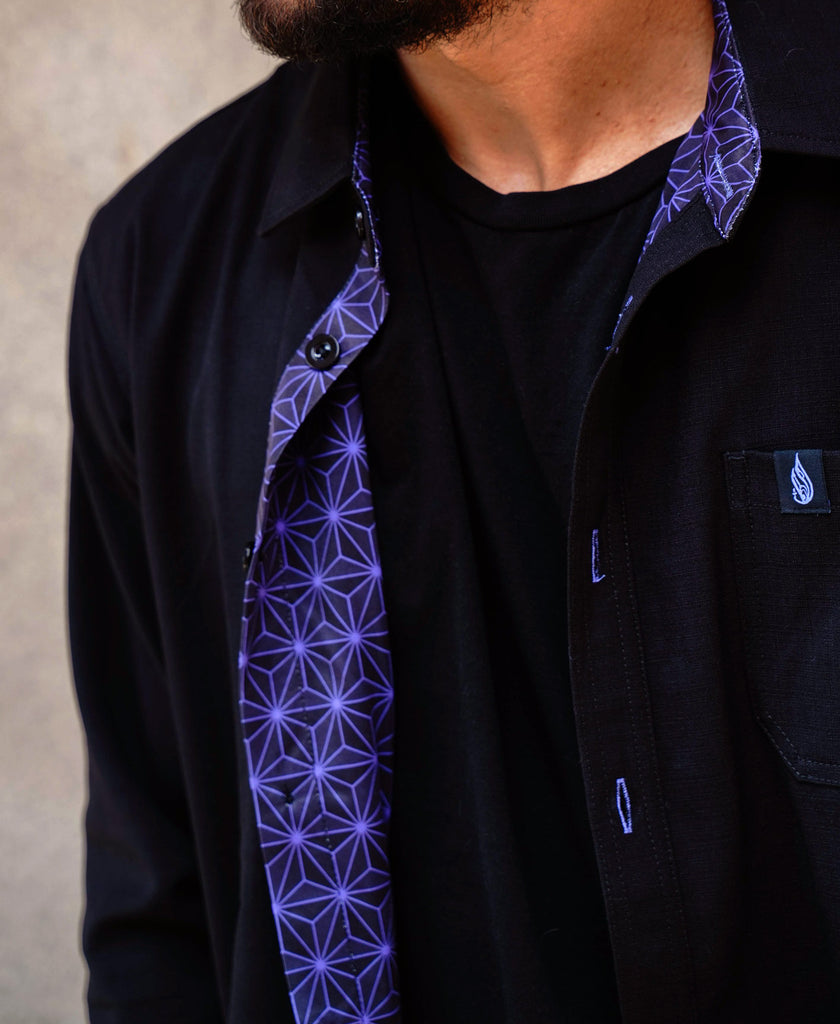 Eminence Lined Button Down Shirt by Threyda