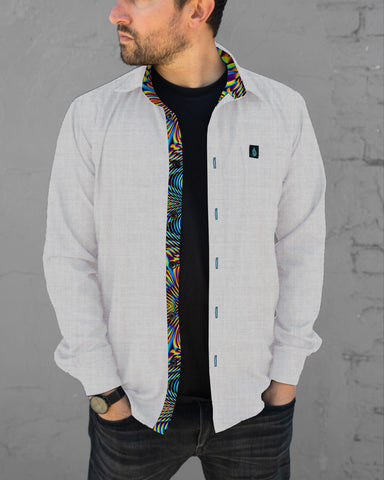 Horizon Lined Button Down Shirt by Threyda