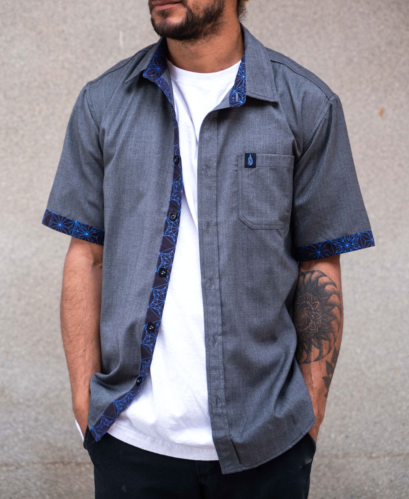 Transform Short Sleeve Button Down Shirt by Threyda