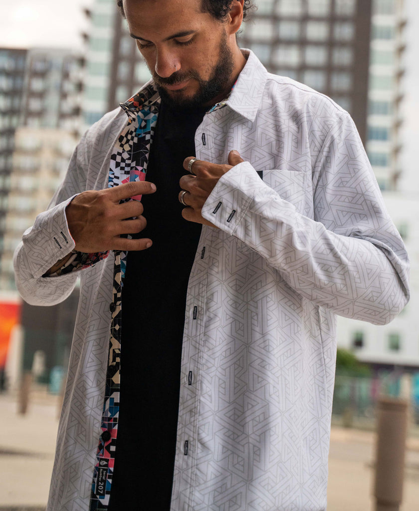 String Theory Lined Button Down Shirt by Threyda - Presale Ships March
