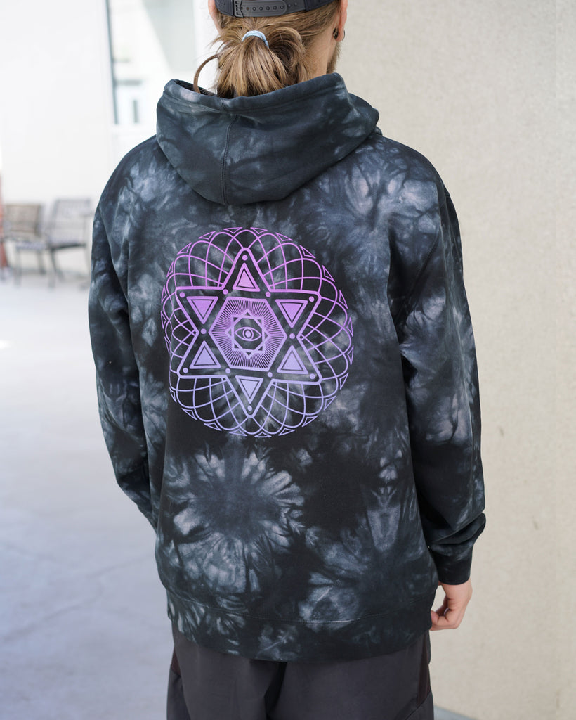 All Seeing Tie Dye Pullover Hoodie by Threyda