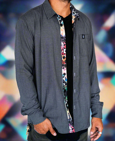 Blotter Lined Button Down Shirt by Threyda