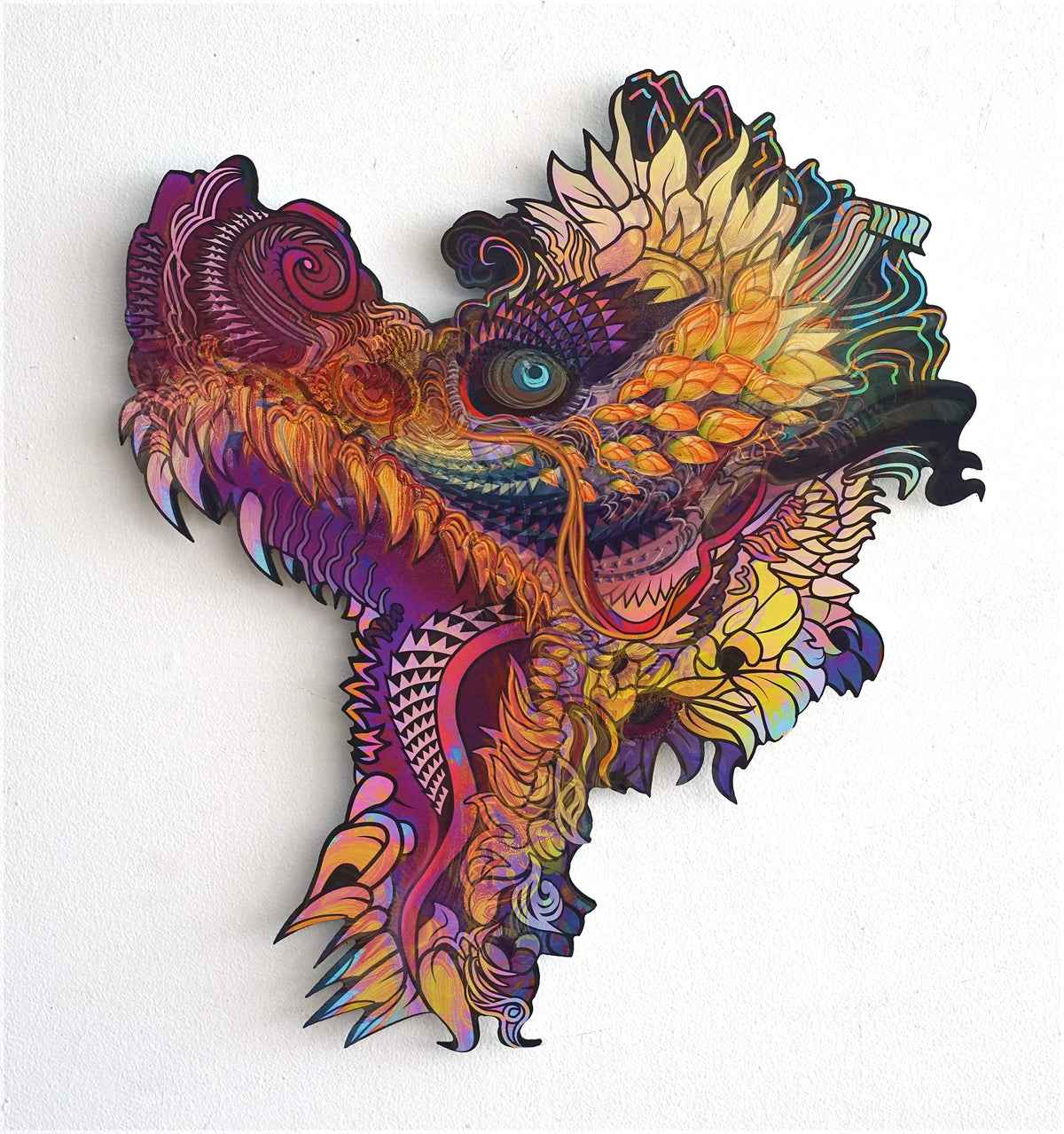 Hummingdragon Aluminum Print by Android Jones