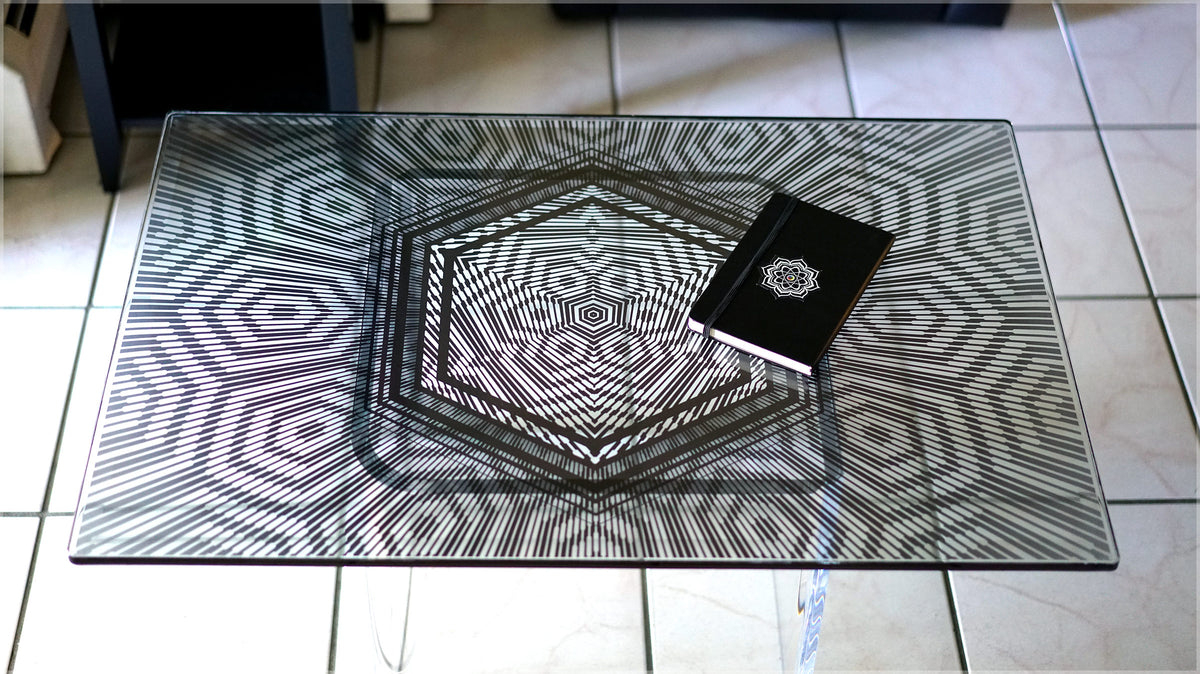 Hexagon Lattice Glass &amp; Resin Transparent Surface by Cassady Bell