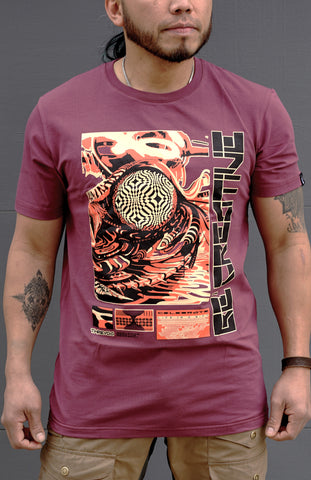 Oracle Maroon Screenprint Tee by Threyda x Apex Collective
