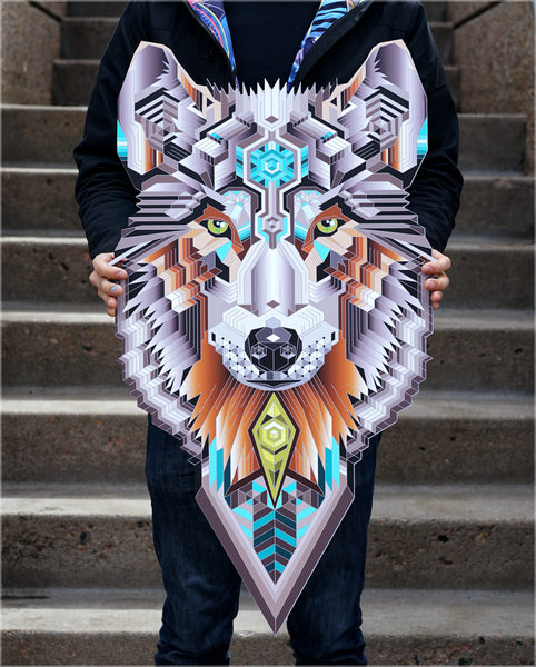 A.I. Wolf Aluminum Diecut Print by Mike Cole